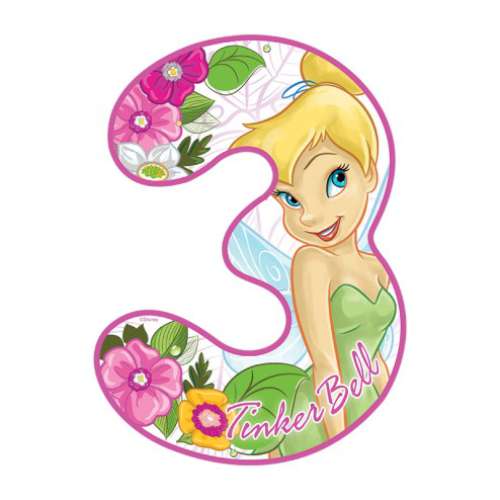 Tinkerbell Number 3 Edible Icing Image - Click Image to Close